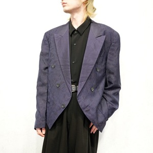 EU VINTAGE EMBROIDERY JACQUARD DESIGN TAILORED JACKET/ヨーロッパ古着ジャガード刺繍デザインテーラードジャケット