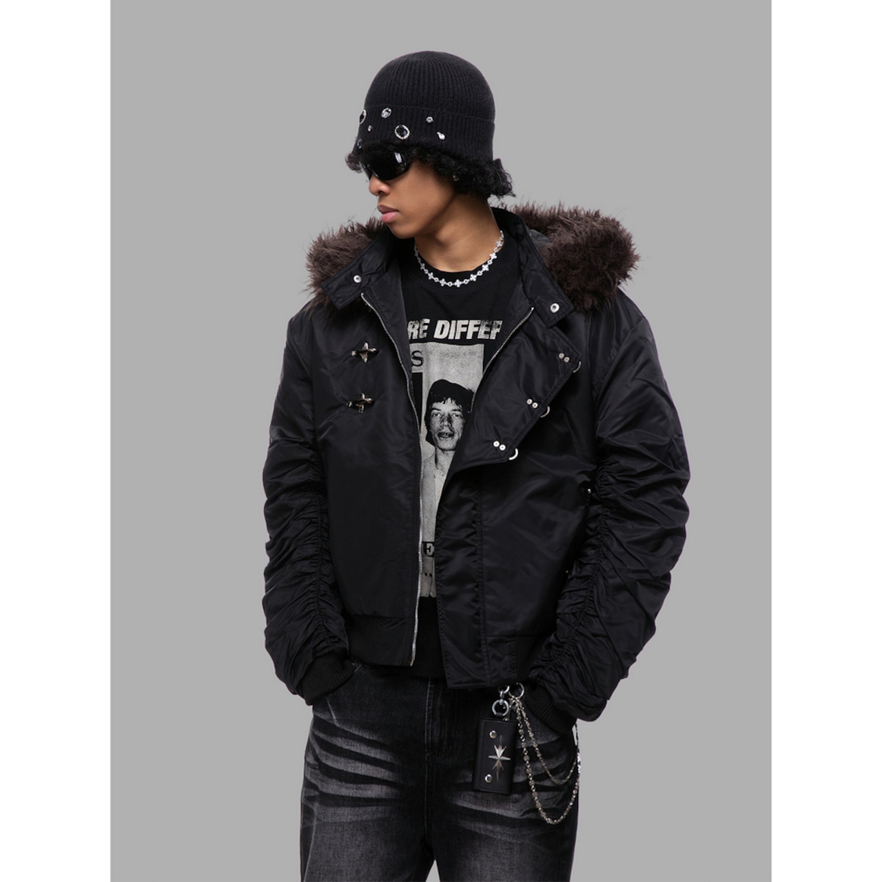 【暖かさUP】ファイヤーマンファー中綿ジャケット T2024