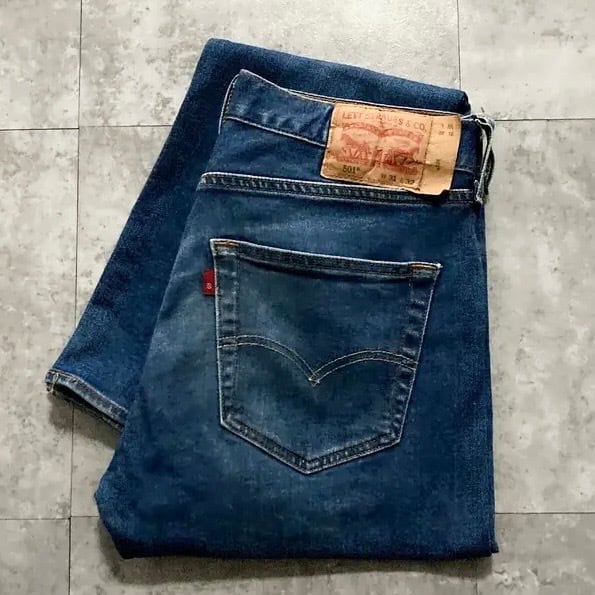 W31 L32】Levis 501 リーバイス ボタンフライ 濃紺 縦落ち ストレッチ