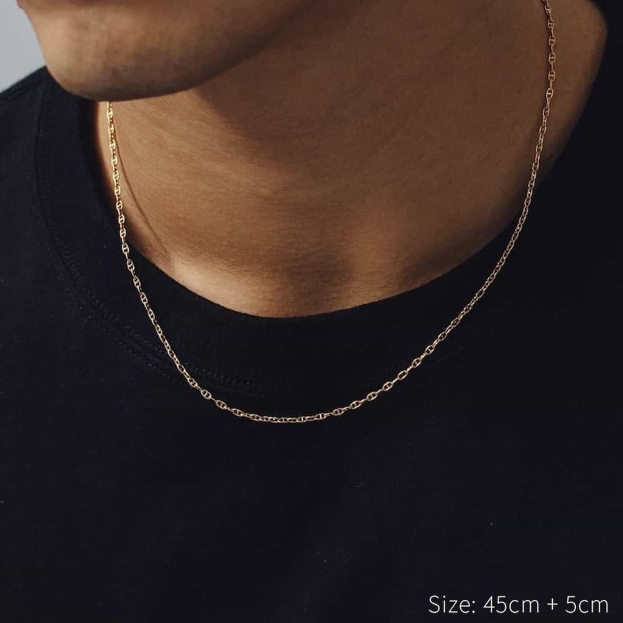 ゴールド アンカー チェーン ネックレス #n83 fine anchor chain necklace (gold) #n83 | garcia