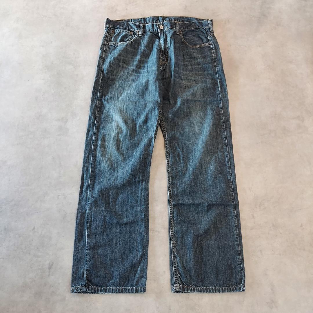 リーバイス569 Levis W34 ワイド バギー 青 古着 ヒゲ 22475