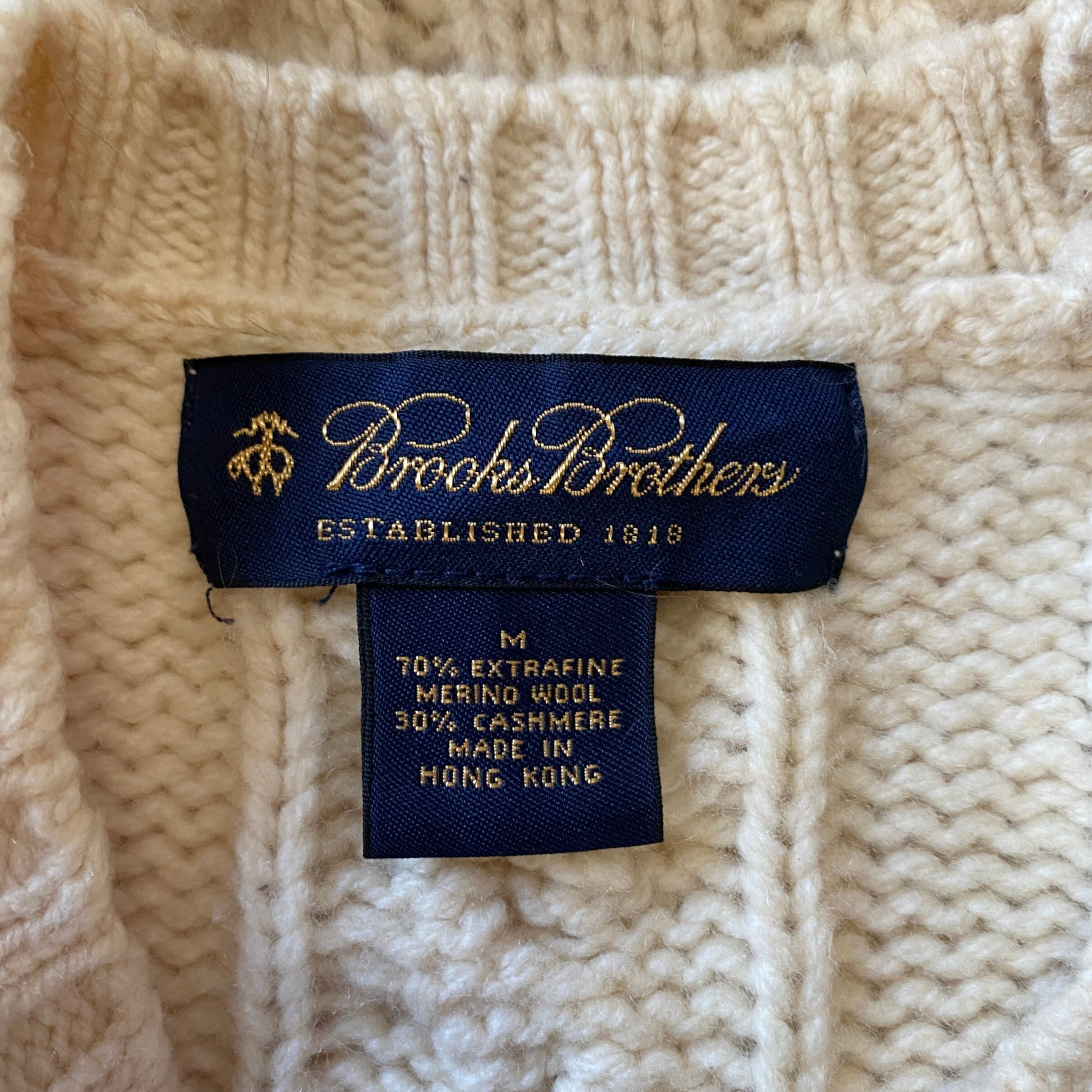 BROOKS BROTHERS ハーフジップケーブルニットセーター