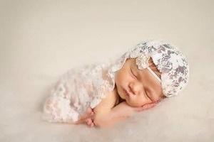 ニューボーンフォト　newborn photo に♡ レース おくるみ ヘッドバンド セット