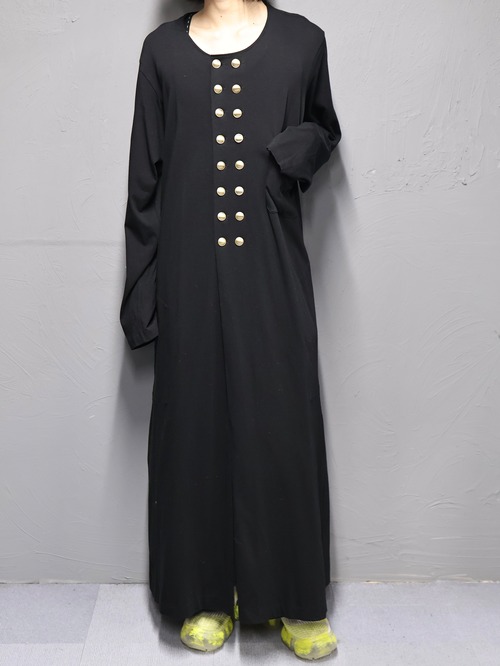【yohji yamamoto pour homme】multi button cotton coat