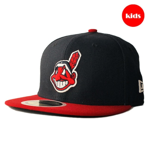 【子供用】 ニューエラ ベースボールキャップ 帽子 NEW ERA 59fifty キッズ MLB クリーブランド インディアンス 6 3/8-6 3/4 AP70360247