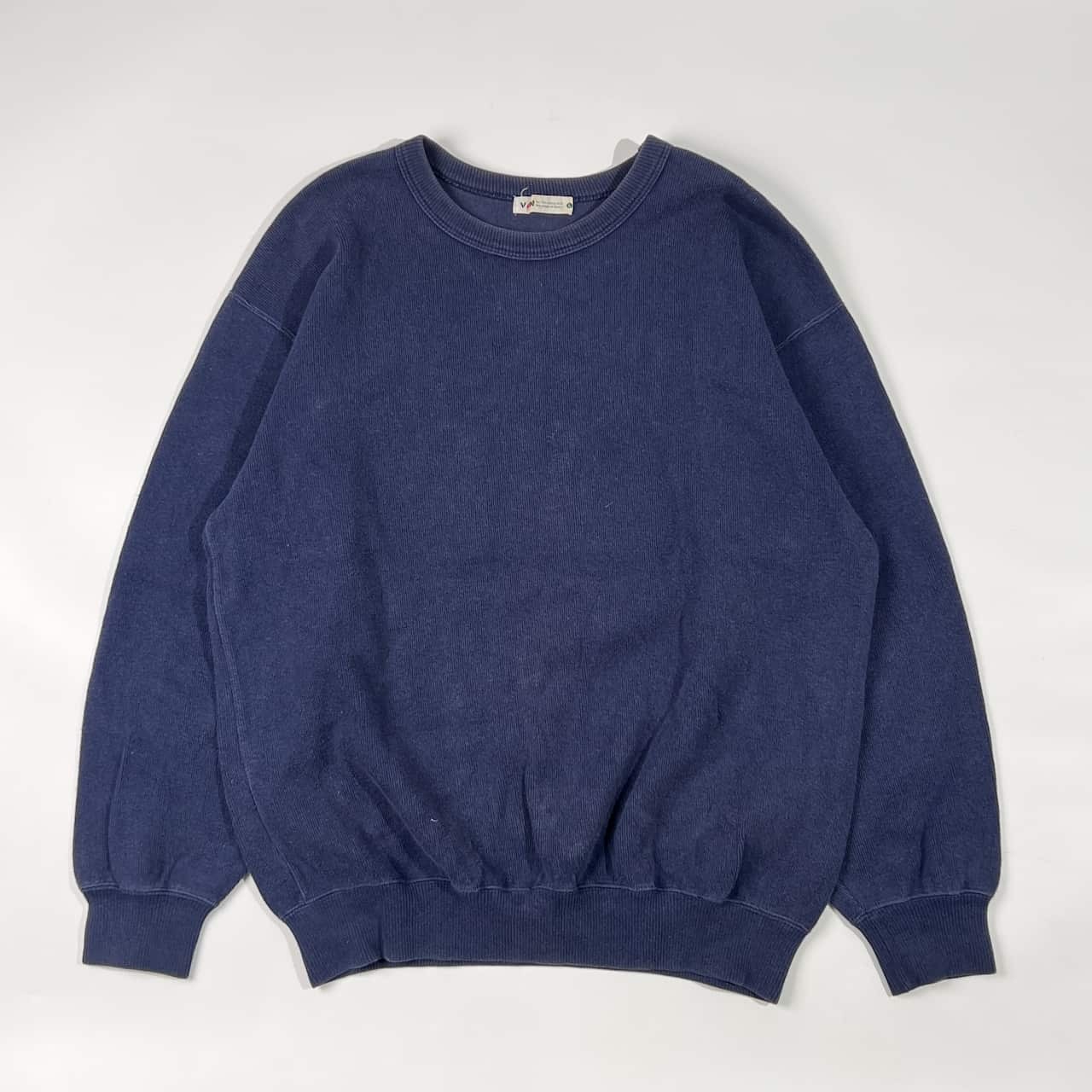 70s 80s VAN JAC ヴァンヂャケット バック アーチロゴ スウェット トレーナー L/ネイビー系 メンズ アイビー トラッド ビンテージ