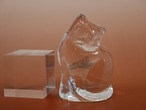 BLENKO　ガラスの猫　ペーパーウェイト　置物　アメリカンビンテージ