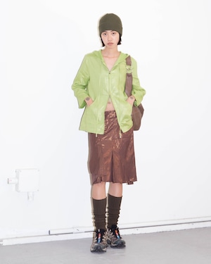 1990s lustrous linen double-zip hoodie