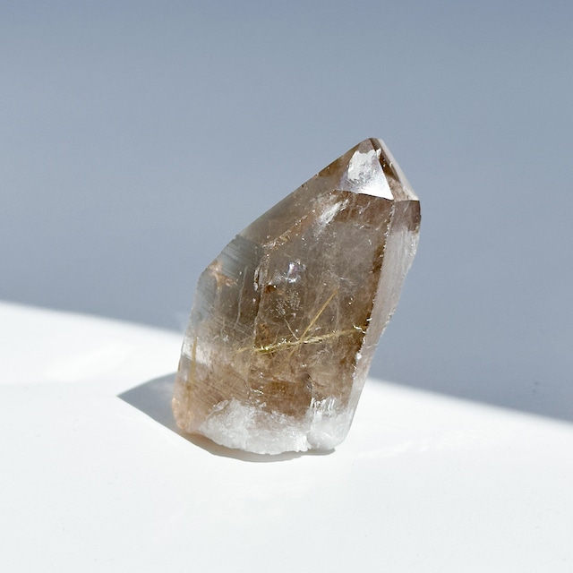 バイーア産ルチルインクォーツ 34（セミポリッシュ） ポイント◇ Rutile in Quartz ◇天然石・鉱物・パワーストーン
