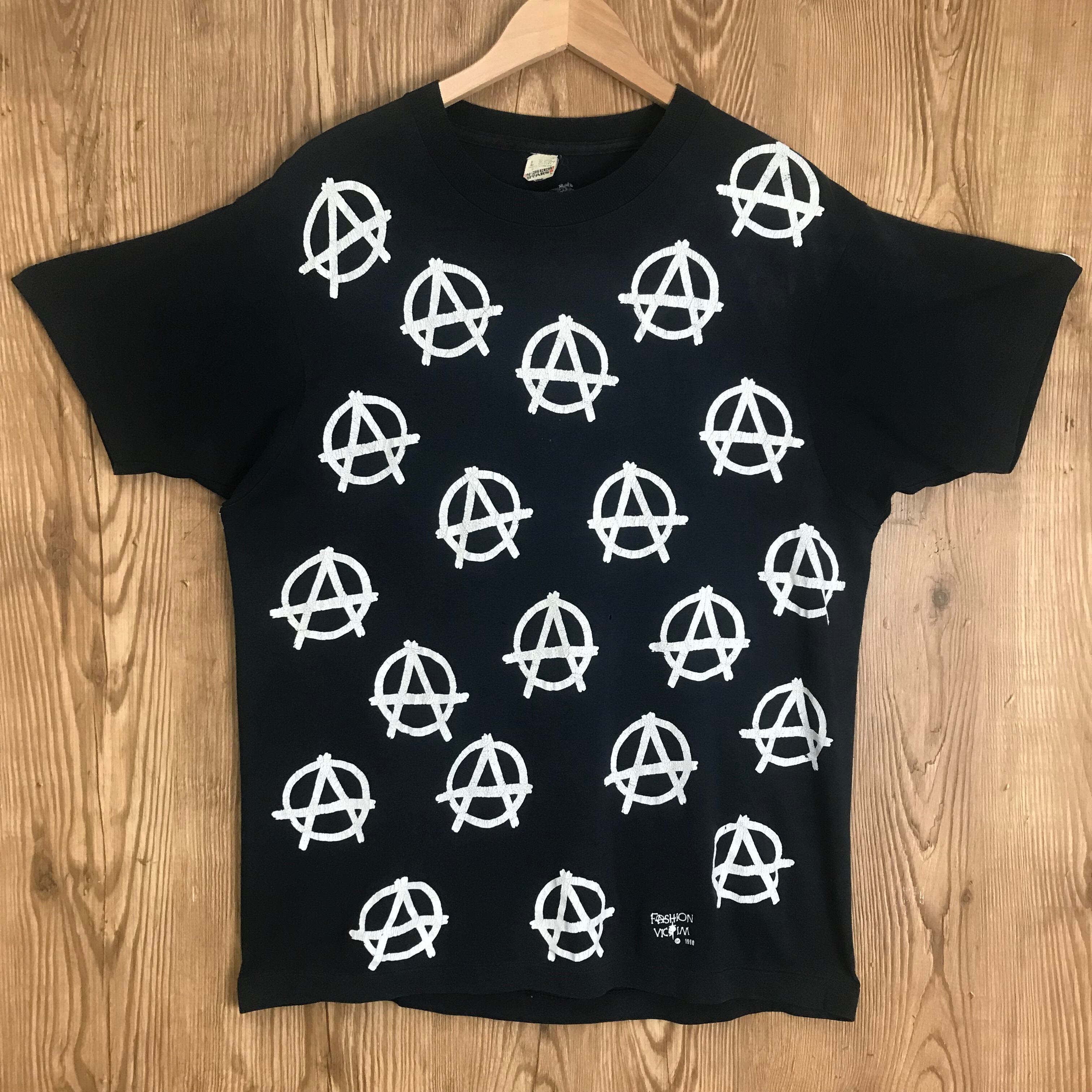 USA製 90s VINTAGE FASHION VICTIM ANARCHY マルチプリント 半袖 USA製 90s VINTAGE FASHION VICTIM ANARCHY マルチプリント 半袖
