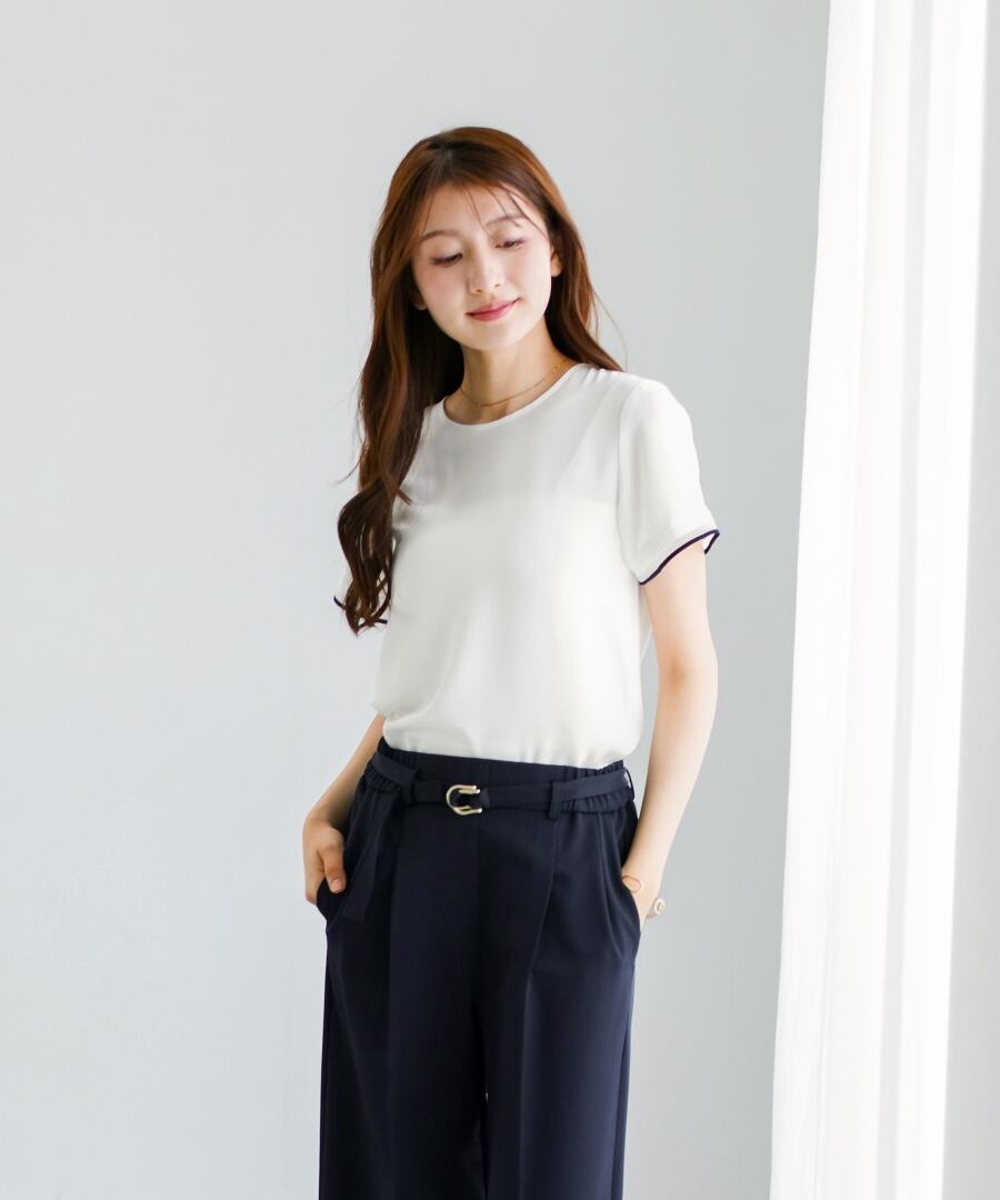 ラクして整うカセット服 】 さらさらオックス・袖口シアーブラウス
