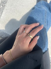 zirconia square stone ring