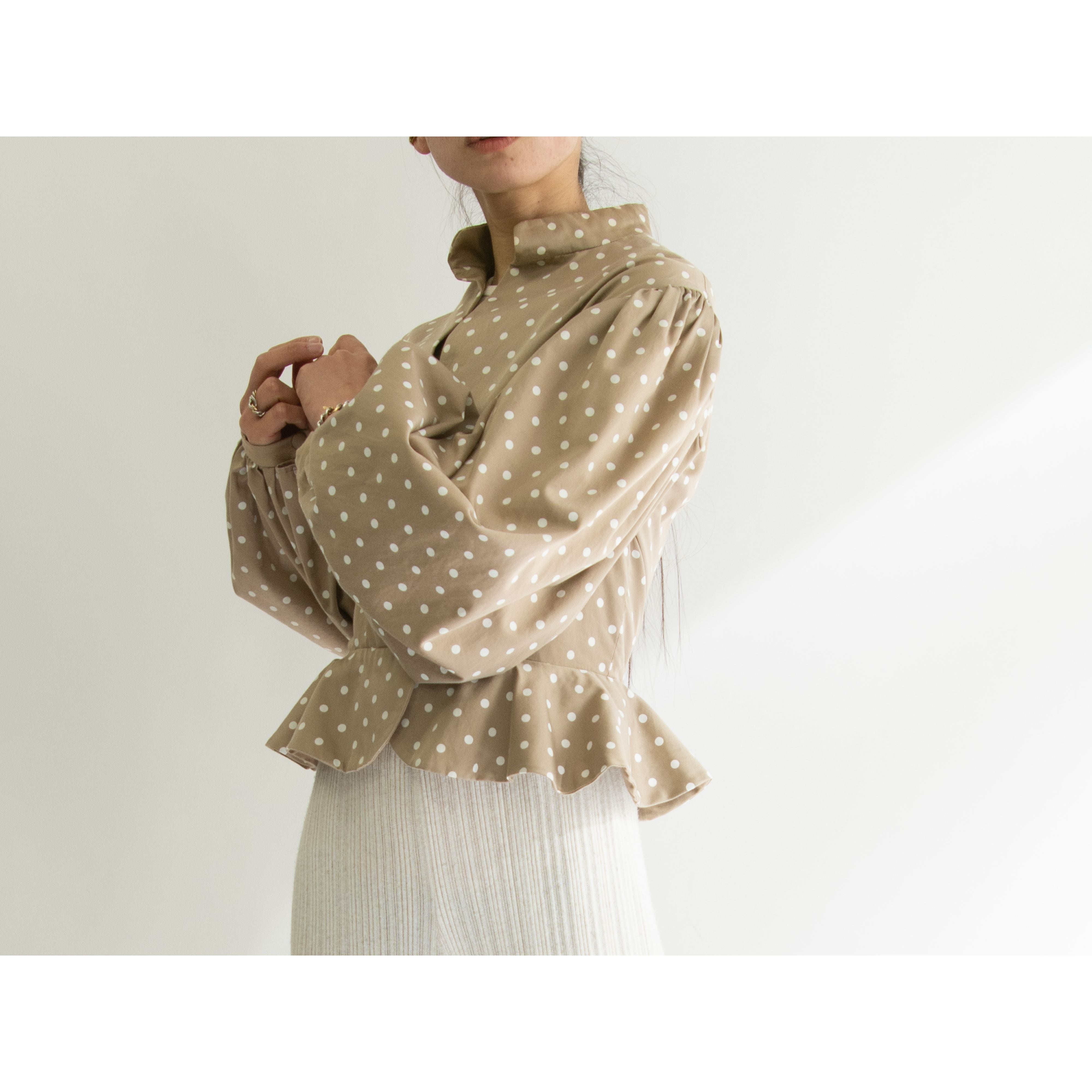 【Sophie Nat PARIS】Made in France 80's 100% Cotton Dot Jacket(フランス製 ドット柄コットンジャケット)