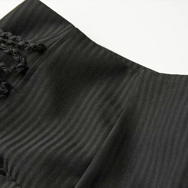 Braided detail wide pants C1377