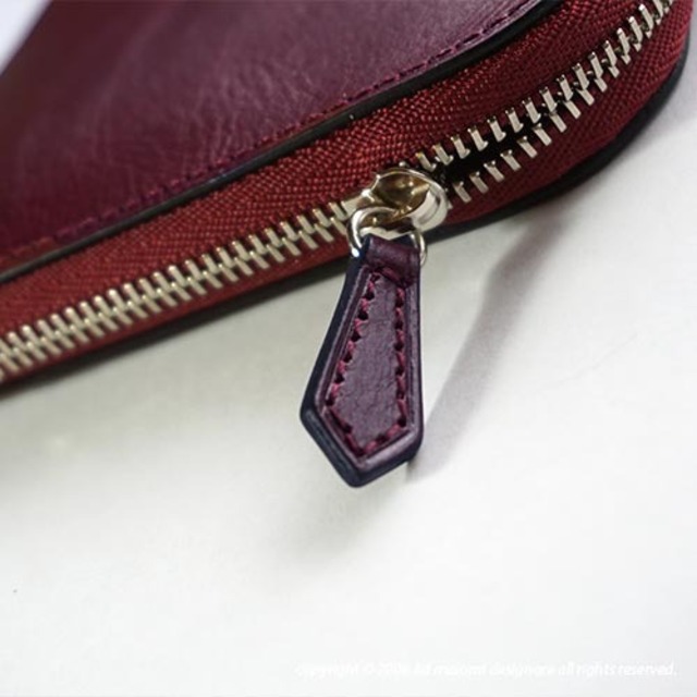 L型財布 "Leatus" ・ボルドー×カフェ[受注制作品]