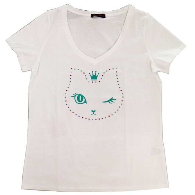 猫キャラクターTシャツ（ホワイト）