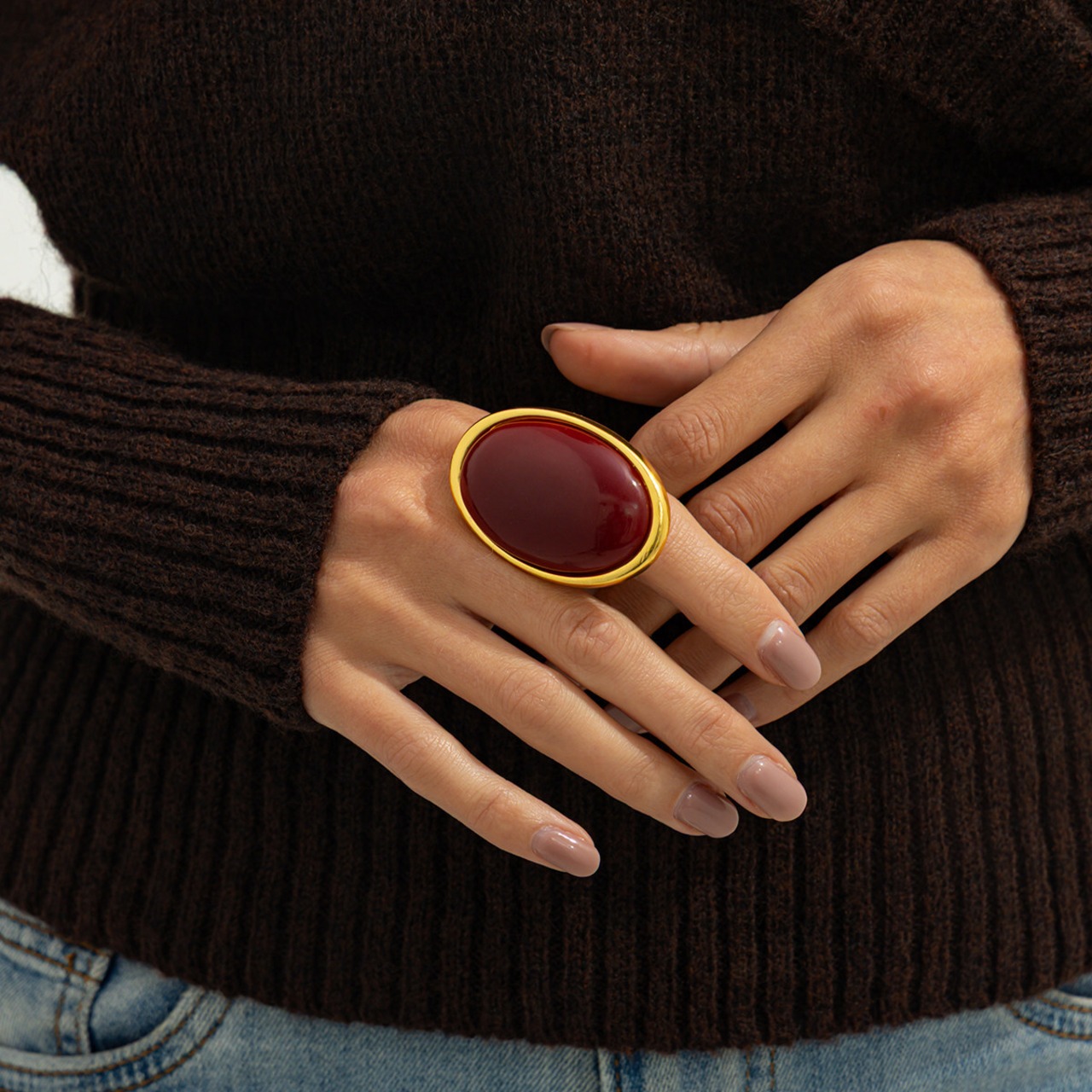 オーバル カボション リング  90000