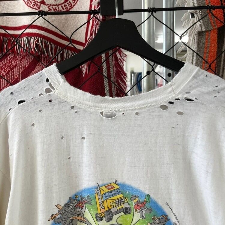 90s LEGO デザイン系 半袖Tシャツ ツアーT プリントデザイン XL 古着