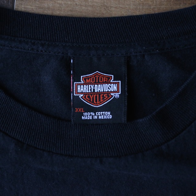 "HARLEY-DAVIDSON" XXXL super over silhouette multi print l/s tee