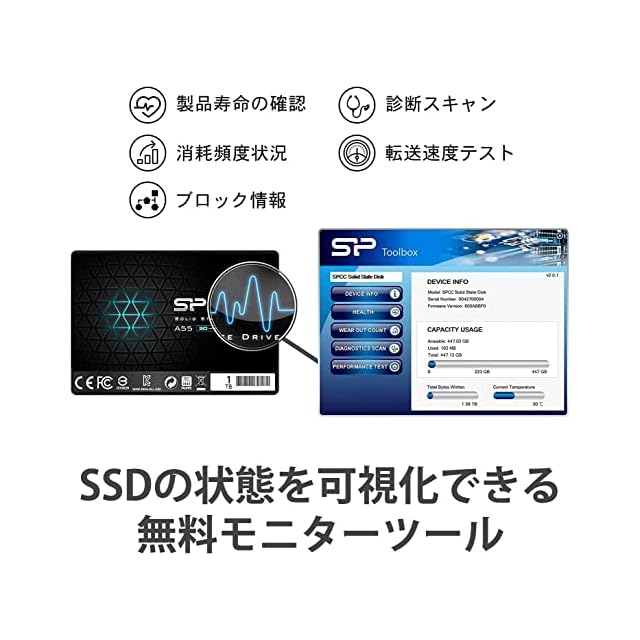 SP Silicon Power シリコンパワー SSD 2TB 3D NAND採用 SATA3 6Gb/s