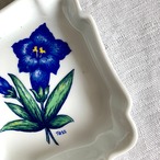 小皿　りんどうのプレート　花リム　フランス雑貨　アクセサリートレー　小物入れ　おつまみ入れ　 12TWcj15