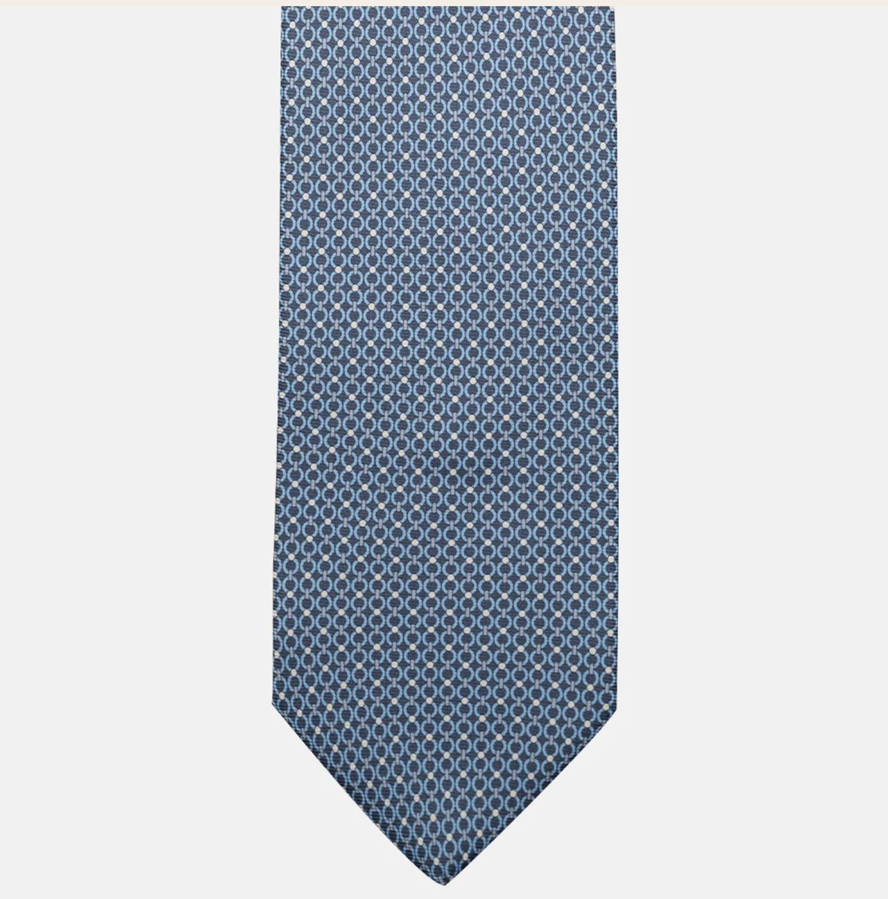 Cravatta 3 pieghe in Seta, Fantasia Concatenata, Grigio - JA056672-4