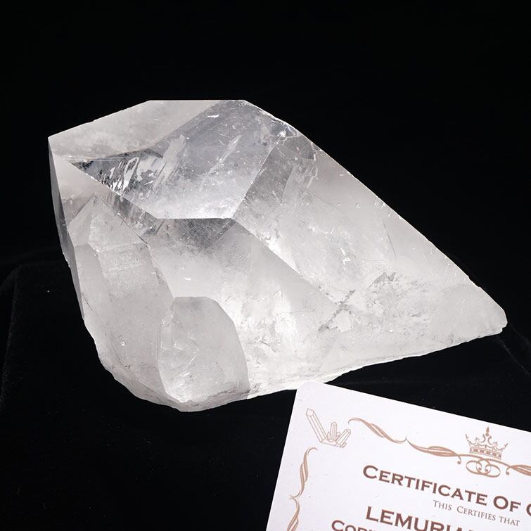 水晶 クラスター 原石 ブラジル ミナスジェライス州 コリント産 レムリアンシード 証明書付属 282-165