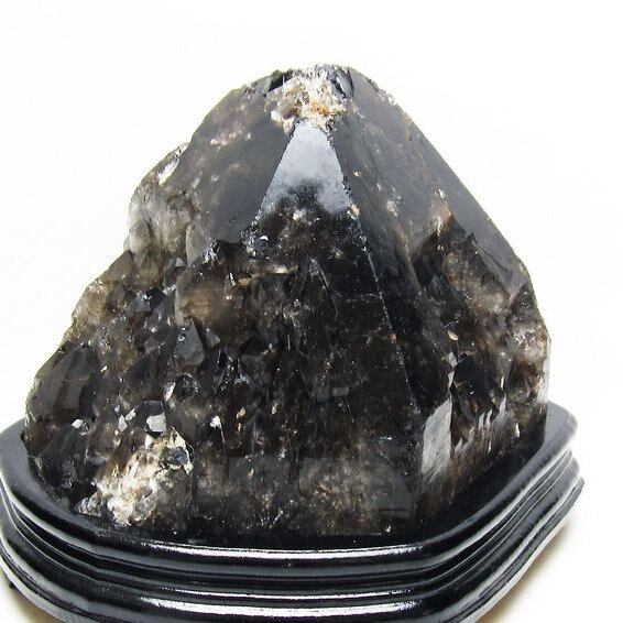 7.4Kg モリオン 黒水晶 原石 エレスチャル 台座付属 一点物 191-566