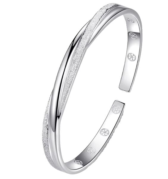 9999 スターリング シルバー バングル - 若々しく控えめな高級