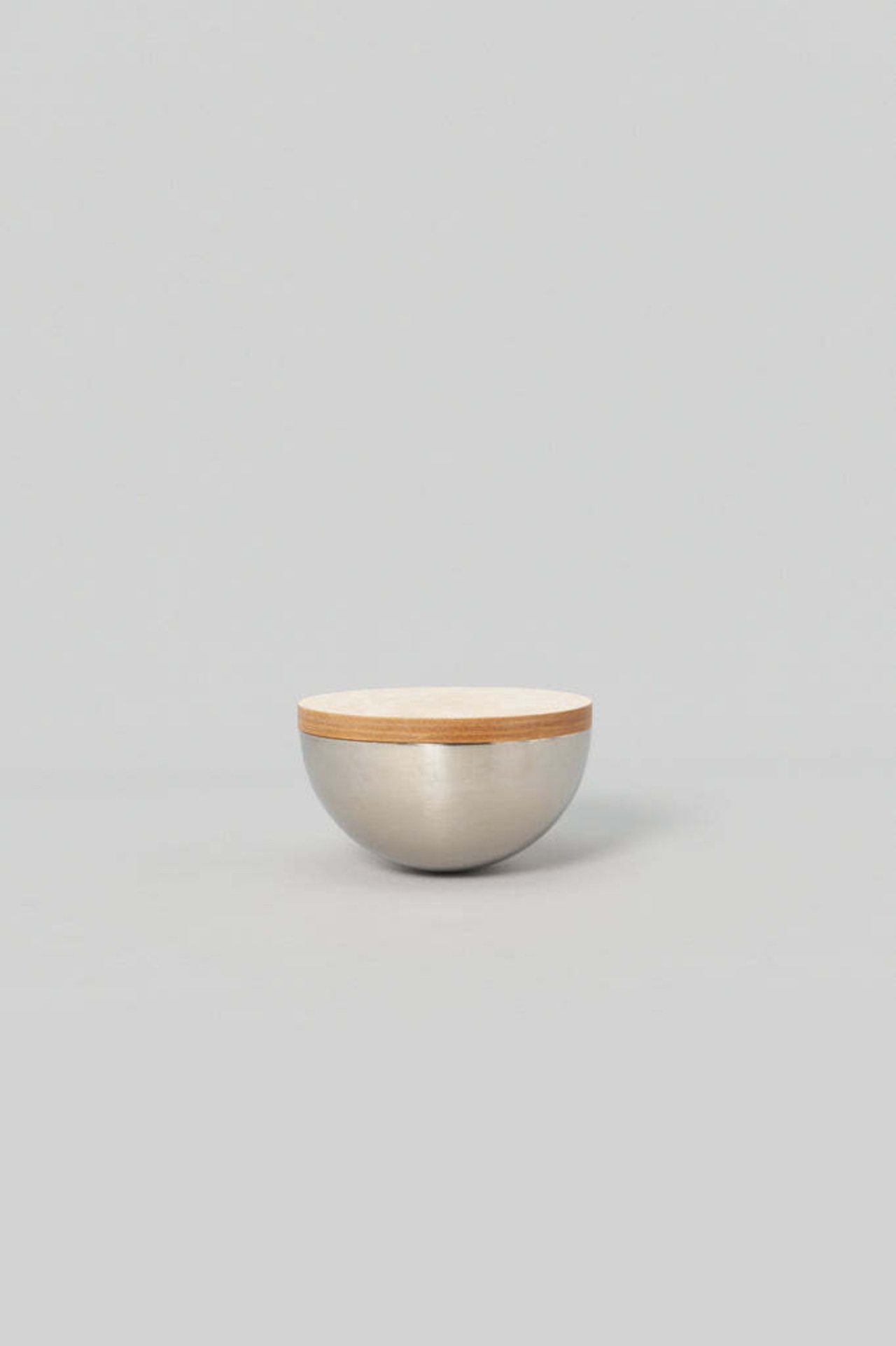 _Fot - bowl L :natural|レザー蓋付きステンレスボウル/ウッドボール付属/アロマ用オブジェ/小物入れ/日本製