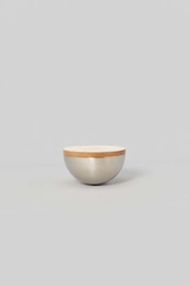 _Fot - bowl L :natural|レザー蓋付きステンレスボウル/ウッドボール付属/アロマ用オブジェ/小物入れ/日本製