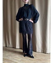 ECHO SOIRDE black sheer shirt-5023-10