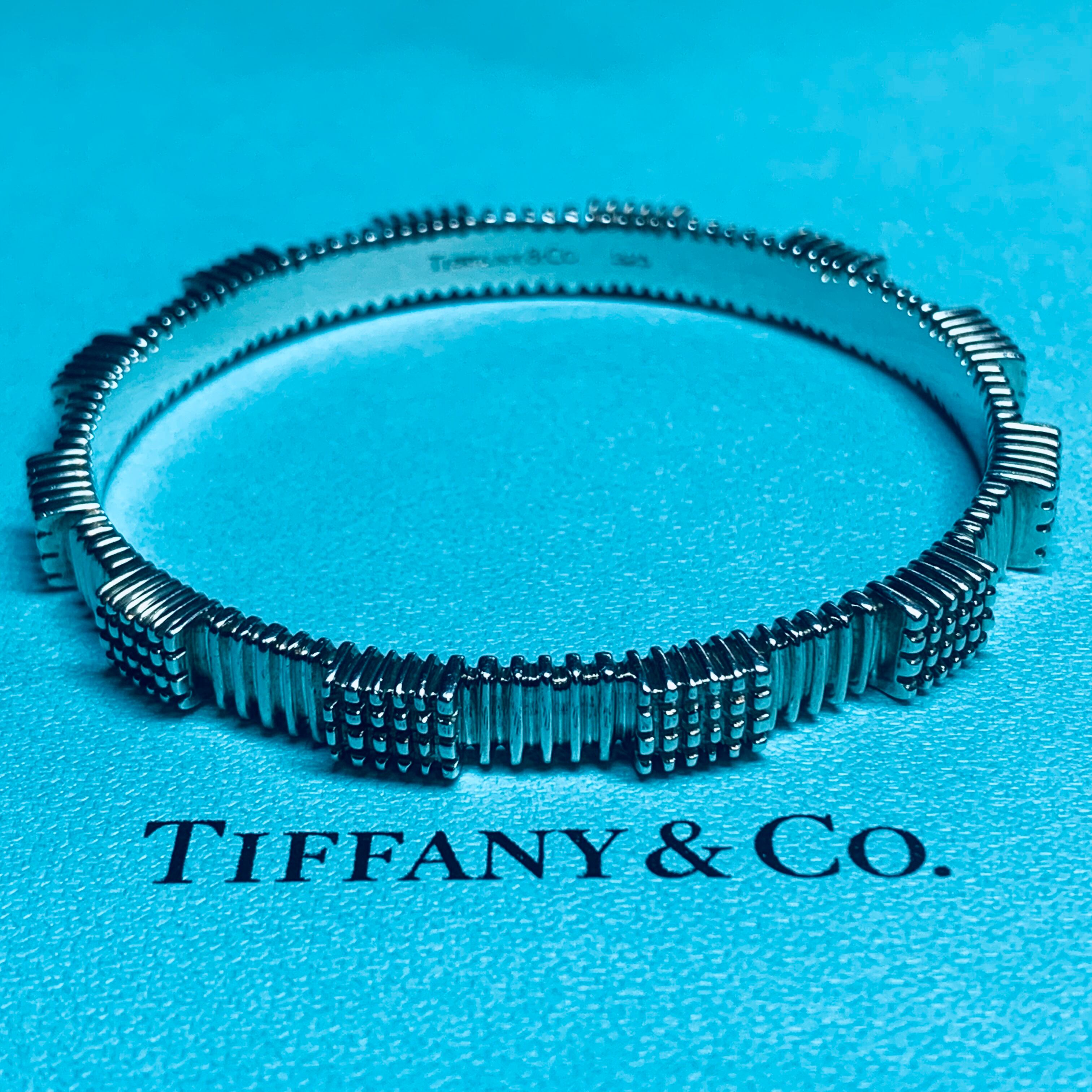 VINTAGE TIFFANY ティファニー ジオメトリック パターン バングル-