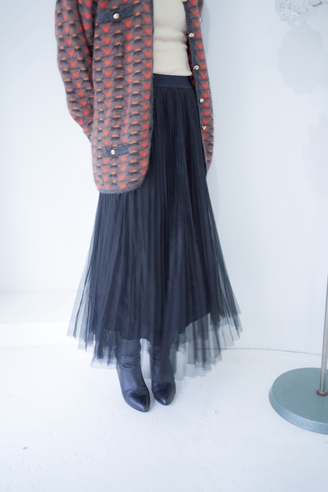 black tulle long skirt