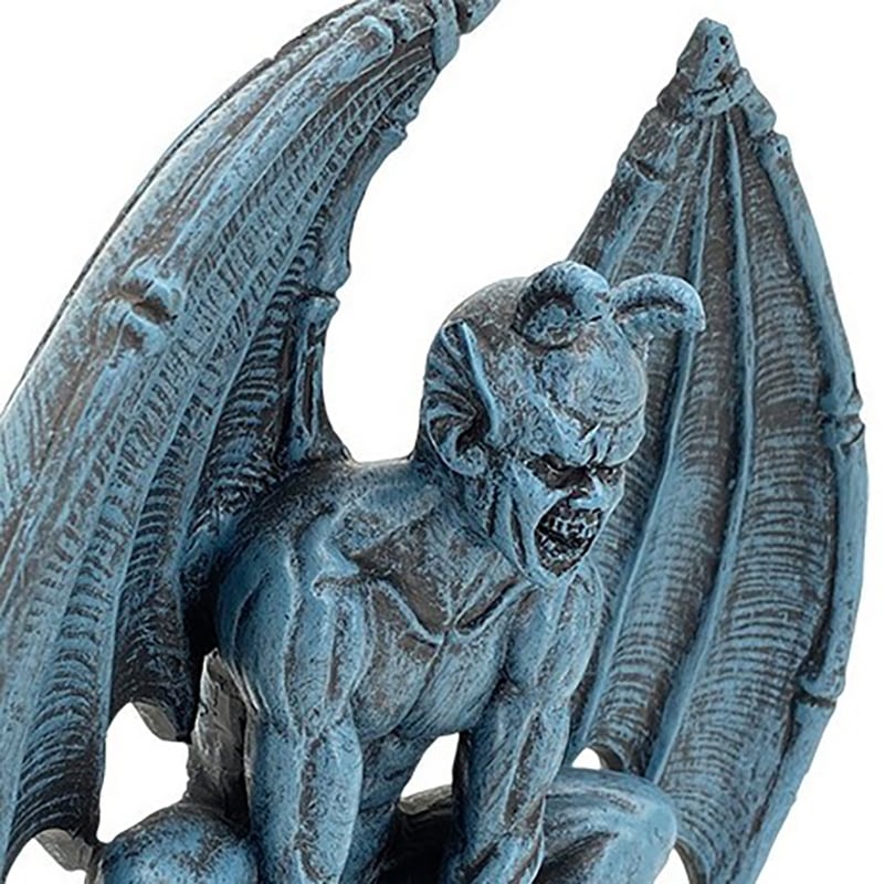 悪魔 サタン デビル ガーゴイル ブルー 青 ブラック 黒 置物 オブジェ