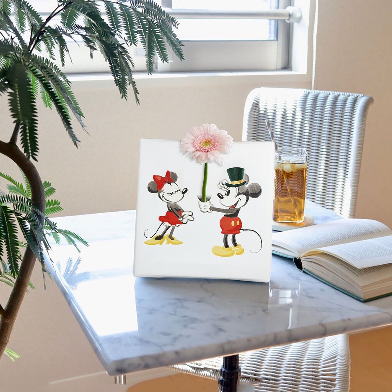 在庫有>ディズニー アートパネル ミッキー ミニー カラー 一輪挿し IKE