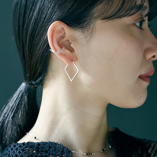 square (L) ピアス シルバー