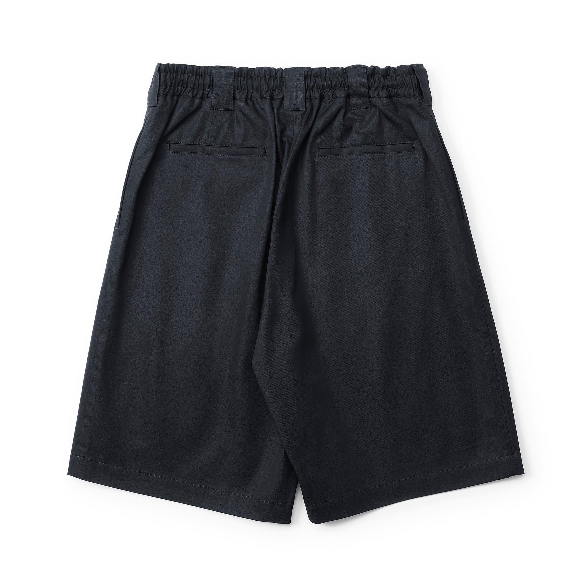 everyone two tuck cotton wide short pants (BLACK) | everyone