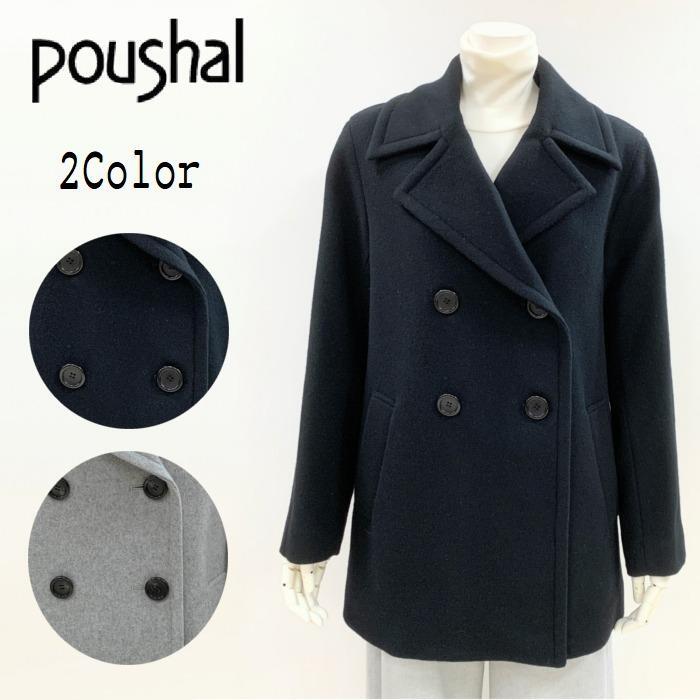 ワールド Pコート 012-9940 poushal テーラードジャケット ダブル