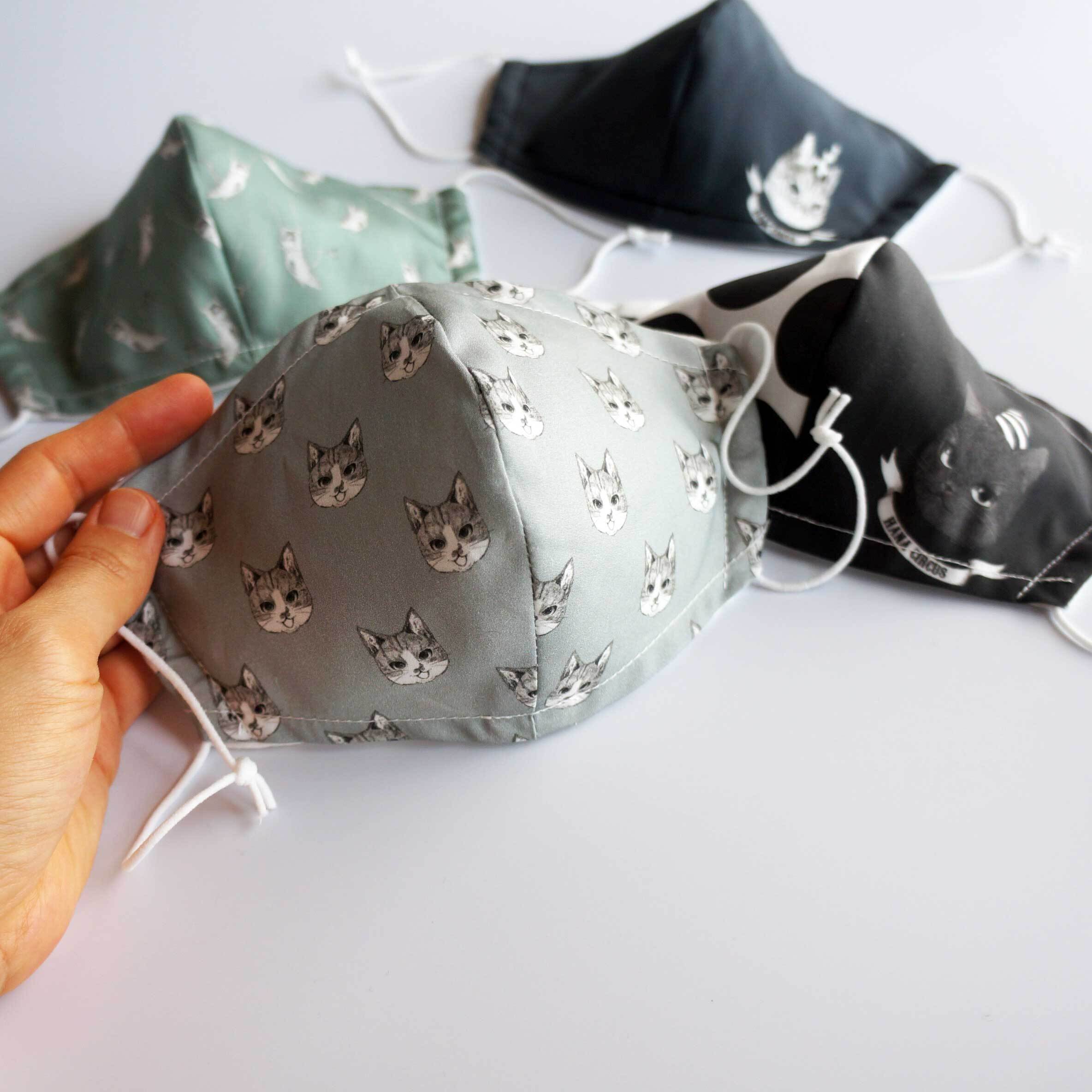 HANA circus original 手作りマスクキット 表布用プリント布、内布用白