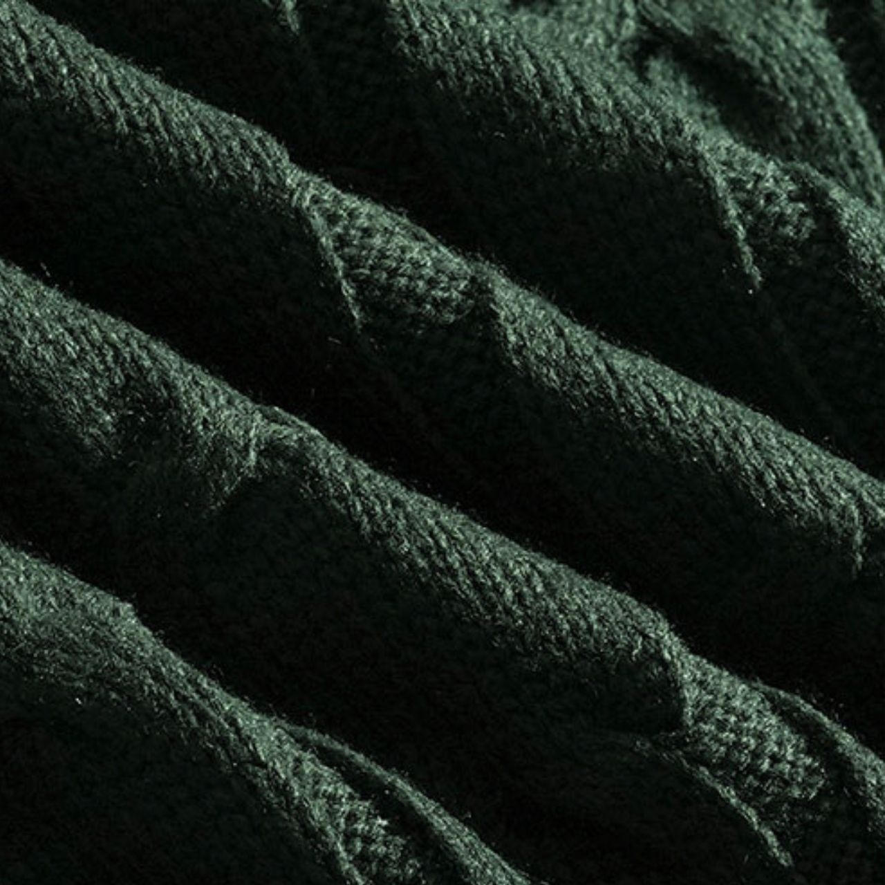 モスグリーンケーブルニット　MT0080319