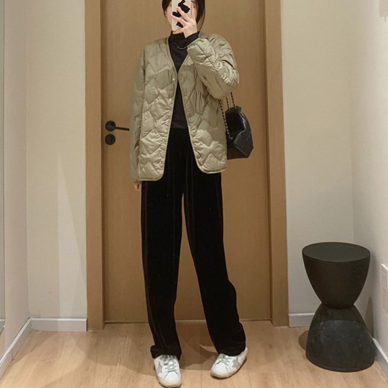 美品　ルネ　中綿ジャケット　キルティング　34　ブラック 美品 ルネ 中綿ジャケット キルティング 34 ブラック René（ロング