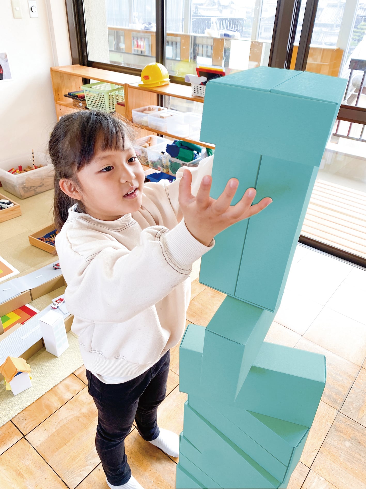 積み木　未使用 ダンボール積み木 50個セット（スカイブルー） | LUCKY industries