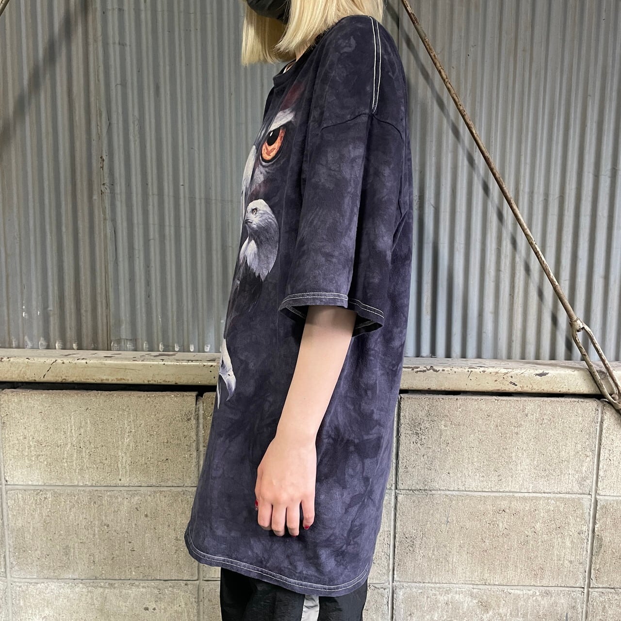 ビッグサイズ イーグル 鷹 鳥柄 タイダイ 動物 アニマルTシャツ メンズ
