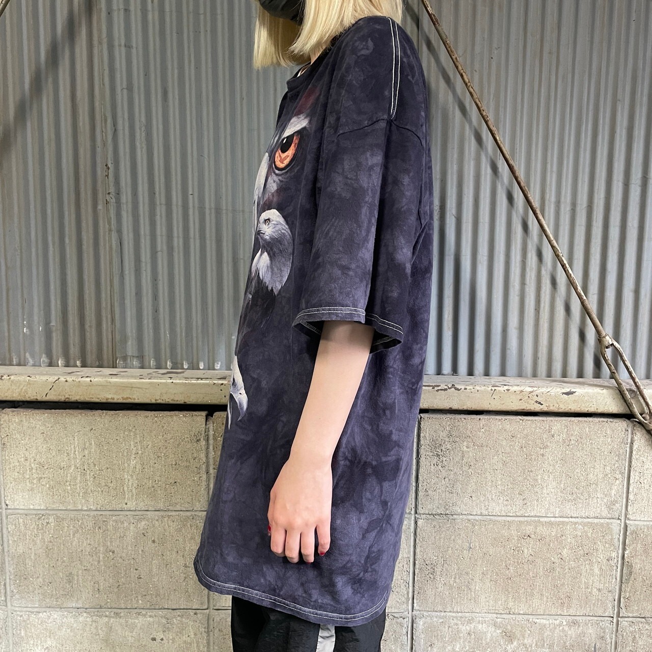 ビッグサイズ イーグル 鷹 鳥柄 タイダイ 動物 アニマルTシャツ メンズ 