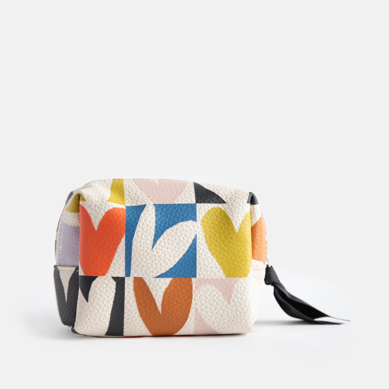 MULTI CHECKMATE HEART MINI CUBE COSMETIC BAG_PMC118