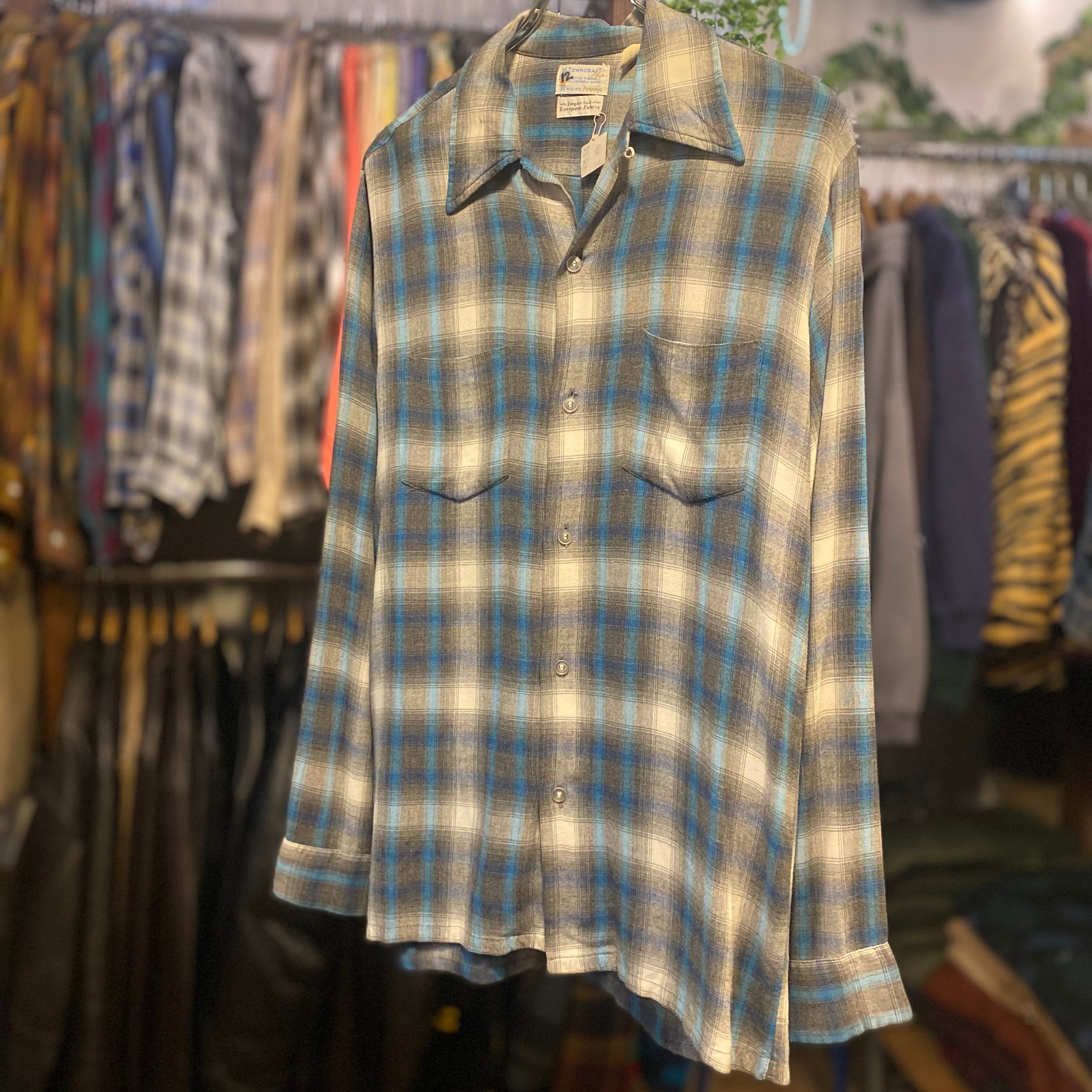 70's TOWN CRAFT Shadow Plaid Rayon Shirt | 下北沢SPiKe＆SPiCe