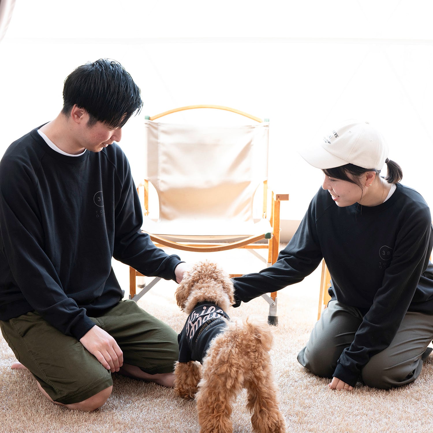 もちのび刺繍ラグランロンT（BLACK） | 38explore