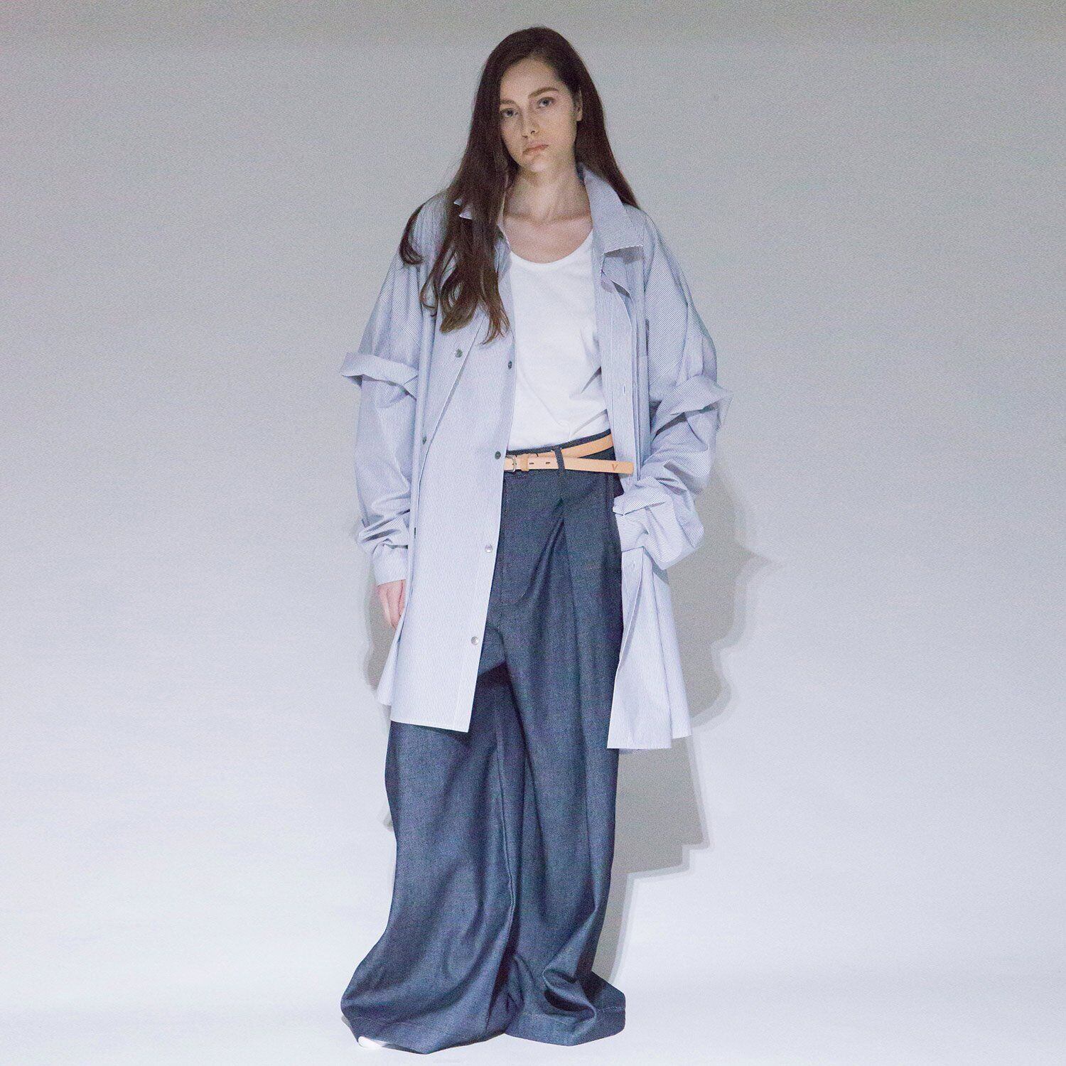 VOAAOV LOOSE DENIM Tuck Wide Pants (INDIGO) VOPT-J22 | IAAAM