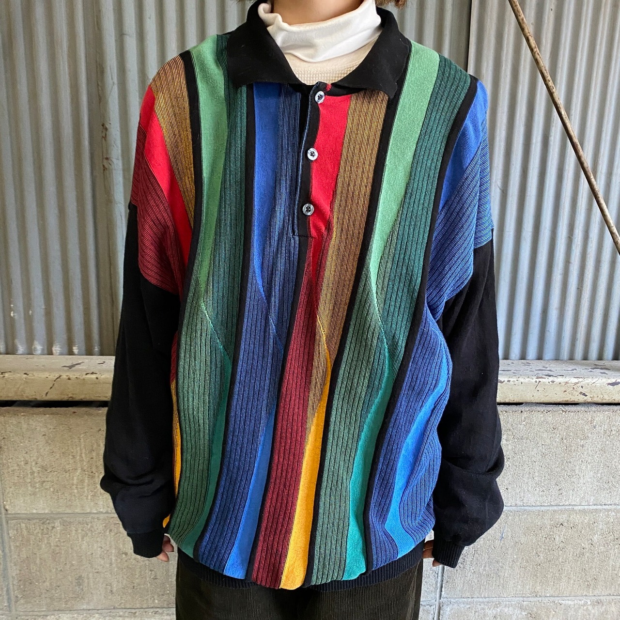 USA製 st croix knits 襟付き プリーツ デザイン ニットセーター 